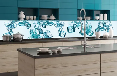 Produktbild von Küchenrückwand Folie selbstklebend EISWÜRFEL 350 x 60 cm - Klebefolie - Dekofolie - Spritzschutz für Küche -