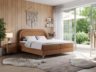 Produktbild von Doppelbett, boxspringbett mit Multipocket-Matratze, zum Schlafzimmer - EIRA - 180x200cm - Orange - H3