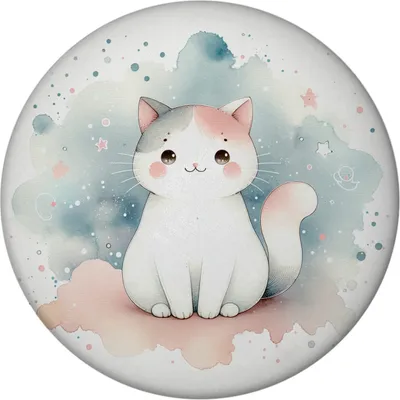 Produktbild von süße Katze Magnet rund