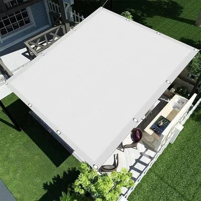 Produktbild von Sonnensegel wasserabweisend - Terrassenschutz - 98% UV-beständig - 3,8 x 9 m - Weiß