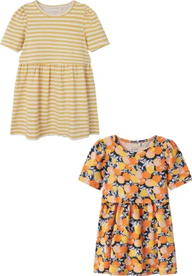 Produktbild von NAME IT Kleid 2er-Set Midi Dress Kurzam Rundhals Größe: