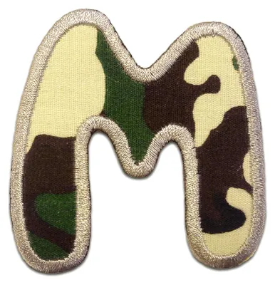 Produktbild von Buchstabe M - 6.3x5.9cm: Alphabet Buchstaben Einzeln Auswählbar - Aufnäher, Bügelbild, Aufbügler, Applikationen, Patches, Flicken, Zum Aufbügeln