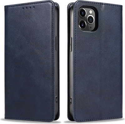 Produktbild von Handyhülle für Apple iPhone 11 Pro Kunstleder Flip Cover Hülle Handytasche Case Kartenfach Farbe: Blau