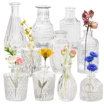 Immagine prodotto di Omgoods - Set di 10 mini vasi in vetro per decorazioni da tavolo