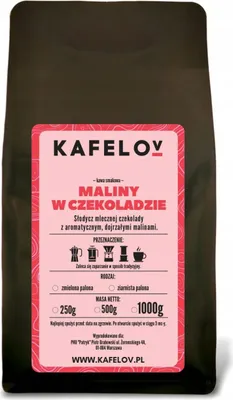Produktbild von KAFELOV | Kaffeepulver Himbeeren in Schokolade 1000g - Milder Geschmack - 100% Arabica - Ideal für French Press