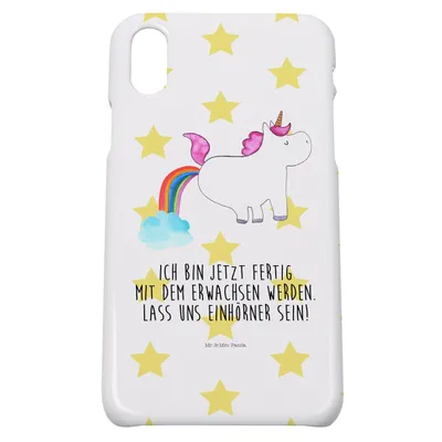 Produktbild von Mr. & Mrs. Panda Iphone 10 Handyhülle Einhorn Pupsen - Weiß - Geschenk, Freundin, Unicorn, Hülle, Regenbogen, Cover, Handy, Lustig, Spaß, X