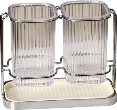 Obrázok produktu pre Domácnosť Chopstick Tube Kuchynský nôž Chopstick Organizátor Plastové Chopstick Odvodnenie Organizátor Silver White