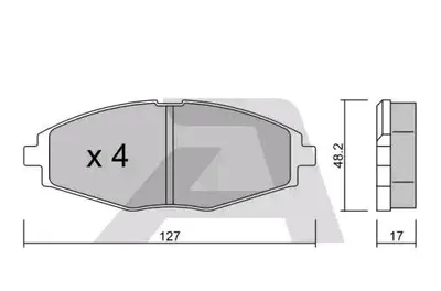 Produktbild von AISIN Bremsbeläge Satz Vorne Bremsklötze für CHEVROLET MATIZ (M200, M250) BPDO-1001