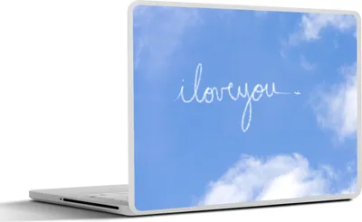 Produktbild von MuchoWow® Laptop Aufkleber Sticker Cover Ich liebe dich geschrieben mit der Farbe der Wolken 30x21 cm - Sticker für Laptop - Selbstklebend