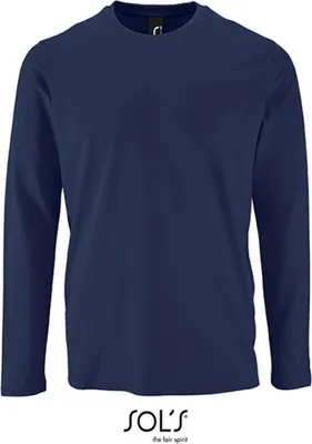 Zdjęcie produktu dla SOLs 02074 | Męska koszulka z długim rękawem Imperial - Kolor: French Navy - Rozmiar: 3XL