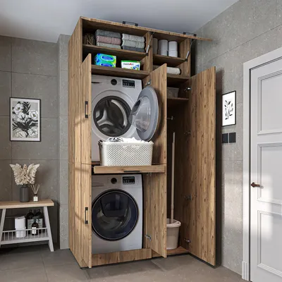 Produktbild von Roomart DORA-I Waschmaschinen-Überbauschrank 115 cm breit, Eiche