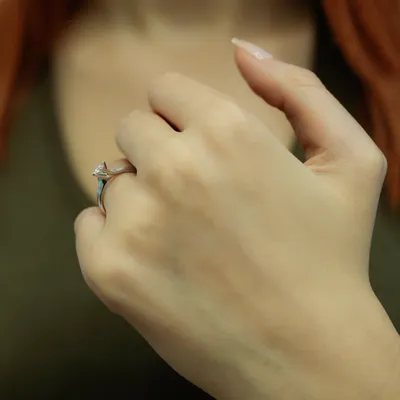 Produktbild von 0,22 Carat Diamant Solitär Ring 14 Karat Weißgold - 50 (15,90 mm)