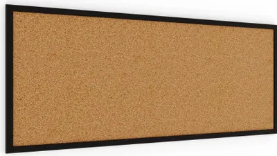 Produktbild von Pinnwand, Korktafel 100x40 cm, Holzrahmen - Schwarz lackiert