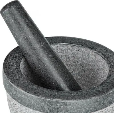 Produktbild von Famanu Mörser und Stößel - Granit schwarz, robust und vielseitig