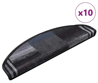Image de vidaXL Tapis de sol auto-adhésifs 10 pcs 65x21x4 cm noir gris