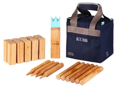 Zdjęcie produktu dla Elzusha - Profesjonalny zestaw do gry w kubb, wykonany z indyjskiego drewna twardego, przeznaczony do użytku na zewnątrz