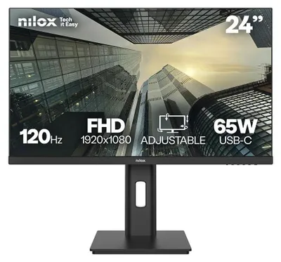 Produktbild von Nilox MONITOR 24 IPS 120 HZ FHD, 61 cm (24"), 1920 x 1080 Pixel, Full HD, 4 ms, Schwarz