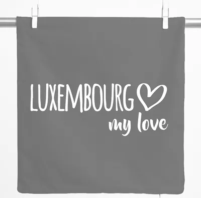 Produktbild von Huuraa Kissenbezug Luxembourg my love 40x40cm Steel Grey Baumwolle Dekokissenbezug Geschenkidee