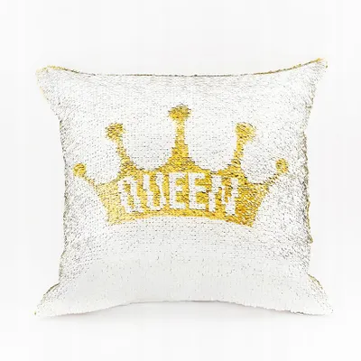 Produktbild von Markizeta QUEEN Pailletten Kissenbezug Weiß/Gold 40x40