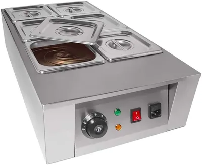 Obrázek produktu pro Čokoládový tavicí stroj Elektrický čokoládový ohřívač Temperační stroj 6 tavicí hrnec 1000W Elektrický čokoládový tavicí hrnec Čokoládový tavič