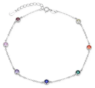 Image de Bracelet en argent avec zircones de couleur AGB767/21
