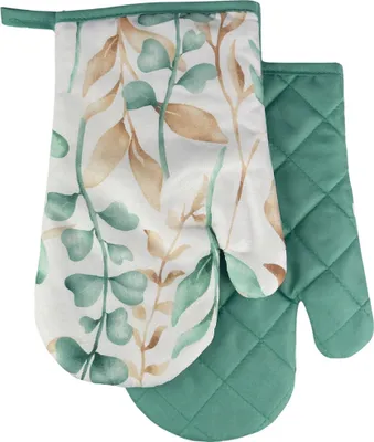Image de Set de gants de cuisine avec aimant Leaves turquoise