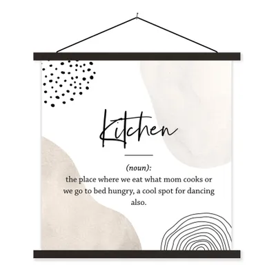 Produktbild von MuchoWow® Textilposter Sprichwörter - Küche - Definition der Küche - Zitate - Wörterbuch 40x40 cm mit schwarzem Rahmen - Fotos