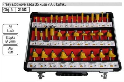 Zdjęcie produktu dla Zestaw 35 frezów trzpieniowych z trzpieniem 8 mm 21453