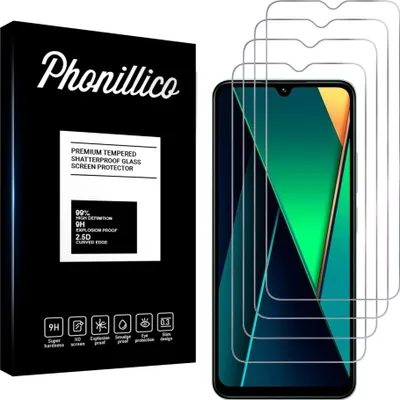 Immagine prodotto di Vetro temperato per Xiaomi Poco C75 [4 pezzi] Pellicola protettiva dello schermo Antigraffio Resistente al vetro Phonillico®
