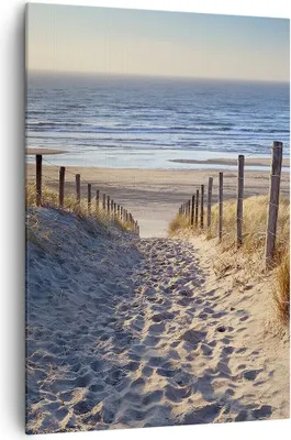 Produktbild von Bild auf Leinwand - Leinwandbild - Einteilig - Meer Strand Düne - 70x100cm - Wand Bild - Wanddeko - Wandbilder - Leinwanddruck - Wanddekoration - Leinwand bilder - Wandbild - PA70x100-3612