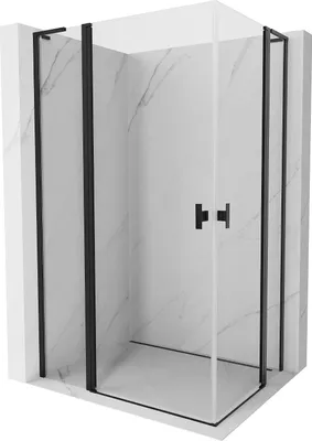 Produktbild von Mexen Mist L Duo Duschkabine schwenkbar 120 x 115 cm, transparent, schwarz - 8A4L-120-115-70-00