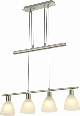Produktbild von Lindby Hängelampe Simeon, nickelfarben, Glas, 73 cm, E14