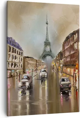 Produktbild von Bild auf Leinwand - Leinwandbild - Einteilig - Paris Turm Straße - 50x70cm - Wand Bild - Wanddeko - Wandbilder - Leinwanddruck - Kunstdruck - Wanddekoration - Leinwand bilder - Wandbild - PA50x70-3431