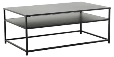 Produktbild von Couchtisch KORUM 100 cm schwarz aus Stahl mit Doppelablagefläche