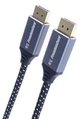 Produktbild von PremiumCord 8K DisplayPort 1.4 Kabel M/M, 1m, 32,4Gbps, 8K@30Hz, Textilkabel