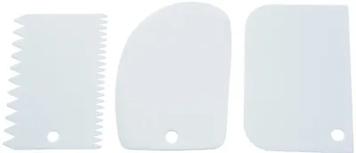 Immagine prodotto di Go Go Gadget – Spatola per impasto – Spatola per impasto – Taglierina per impasto – Spatola per fondant – Utensile da cucina – Torte – 1 set da 3 pezzi – Bianco