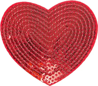 Produktbild von Aufbügler 1 Pailletten Herz 55x60mm zum Aufnähen Aufbügeln, Farbe:rot
