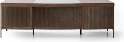 Produktbild von Eleganter brauner Holzschreibtisch im modernen Stil