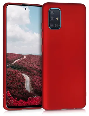 Produktbild von kwmobile Handyhülle für Samsung Galaxy A51 Hülle - Silikon Case metallisch schimmernd - Schutzhülle Cover - Metallic Dunkelrot