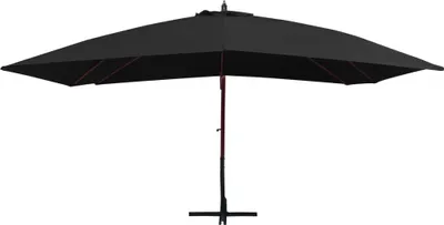 Obrázek produktu pro vidaXL Dopravní světelný deštník s dřevěnou tyčí 400x300 cm černý