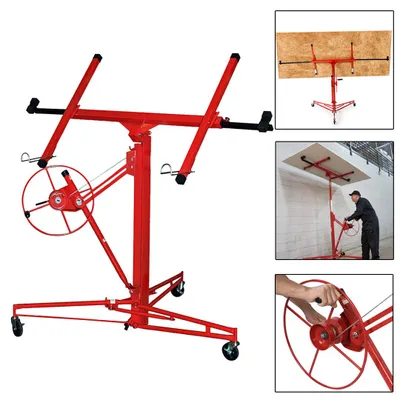 Produktbild von ISOISL Plattenheber Montagehilfe Panelheber Paneelheber Plattenlift Set Griff für Rigips Fliesen Trockenbau Rot
