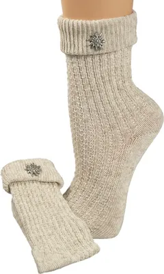 Produktbild von Trachtensocken mit Edelweiß beige 39-42Trachtensocken mit Edelweiß für Damen und Herren
