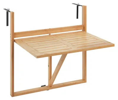 Produktbild von WENKO Bambus Balkon-Klapptisch Mod. Waikiki, zum Einhängen an Balkongeländer