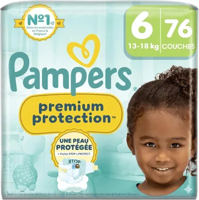 Zdjęcie produktu dla Pieluchy Pampers Premium Protection rozmiar 6-76 (4x19)