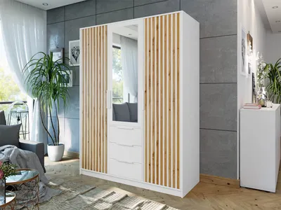 Obrázek produktu pro Šatní skříň se zrcadlem 150 cm OFELIA - bílá