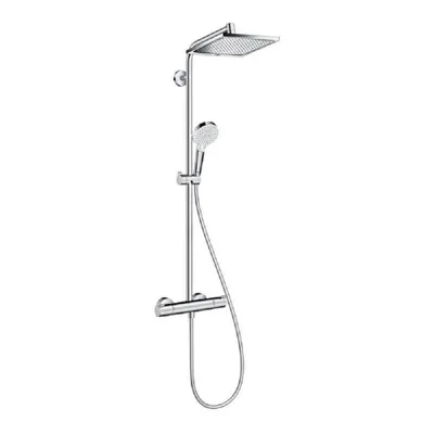 Produktbild von hansgrohe Duscharmatur Crometta E 240 Duschsystem, Thermostat silber Duschbrause Regendusche (Wasser sparen, Wassersparen, Komplettset, Duschbrause)
