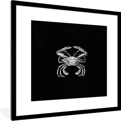 Produktbild von MuchoWow® Gerahmtes Poster Ernst Haeckel - Krabbe - Alte Meister - Vintage - Tiere - Kunst 40x40 cm - Poster mit Schwarzem Bilderrahmen Wandposter Rahmen Foto Bilder - Poster - Plakat im Rahmen
