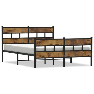 Obrázek produktu pro vidaXL Kovová postel bez matrace, kouřový dub 160x200 cm