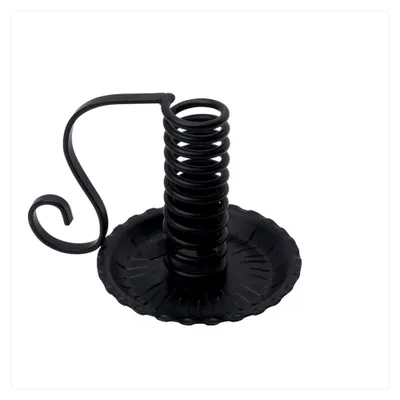Produktbild von Spiral Kerzenleuchter aus Eisen in Schwarz, Höhe: 12 cm für Tafelkerzen mit einem Durchmesser von 2-2,5 cm