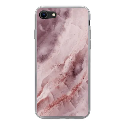 Produktbild von MuchoWow® Handyhülle Schutzhülle Hülle für iPhone 8 Naturstein - Rosa - Luxus Silikon Softcase Handy Hülle - Schutzhaube